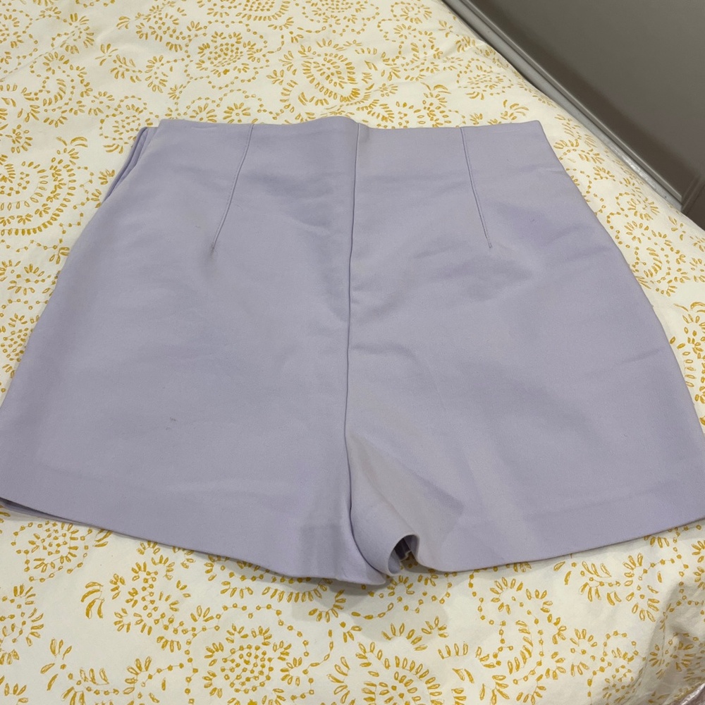 Zara Lilac Mini Shorts, NWOT - Picture 2 of 4